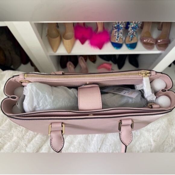 * NWT MICHAEL Michael Kors Kellen Saffiano Leather Satchel Bag, Blossom - Picture 8 of 13